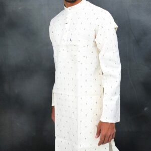 Off-White Dotted Print Kurta