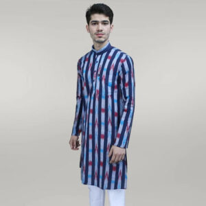 Men's Modern Ikat Striped Kurta