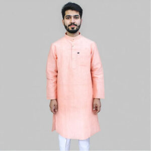 Men's Peach Casual Kurta
